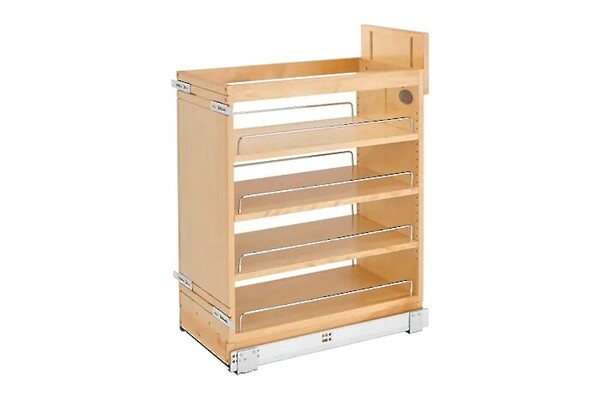 Rev-A-Shelf - 11" Maple Base Cabinet Pullout Organizer with Blumotion Soft-Close