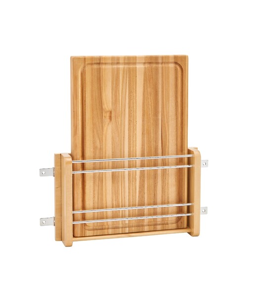 Rev-A-Shelf - 13-1/2" Door Storage Cutting Board Rack with Wood Cutting Board