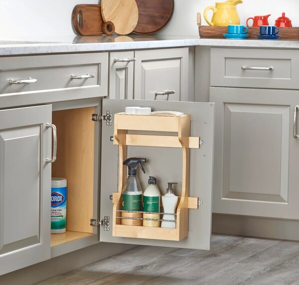Rev-A-Shelf - 13-1/2" Maple Door Storage Cleaning Organizer