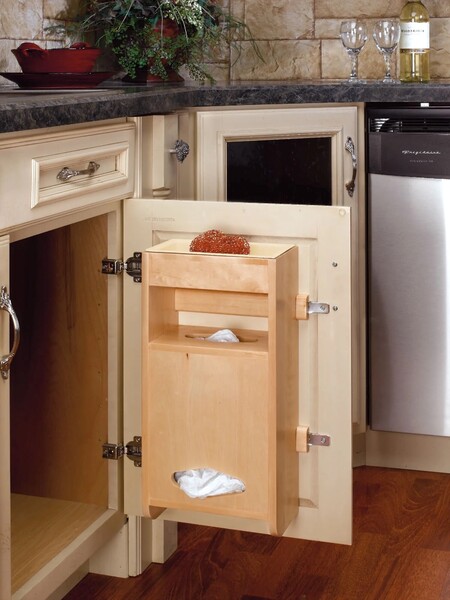 Rev-A-Shelf - 13-1/2" Maple Door Storage Plastic Bag Holder