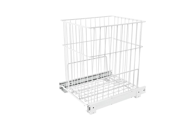 Rev-A-Shelf - 14-3/4" White Hamper Bottom Mount with Removable Wire Bin