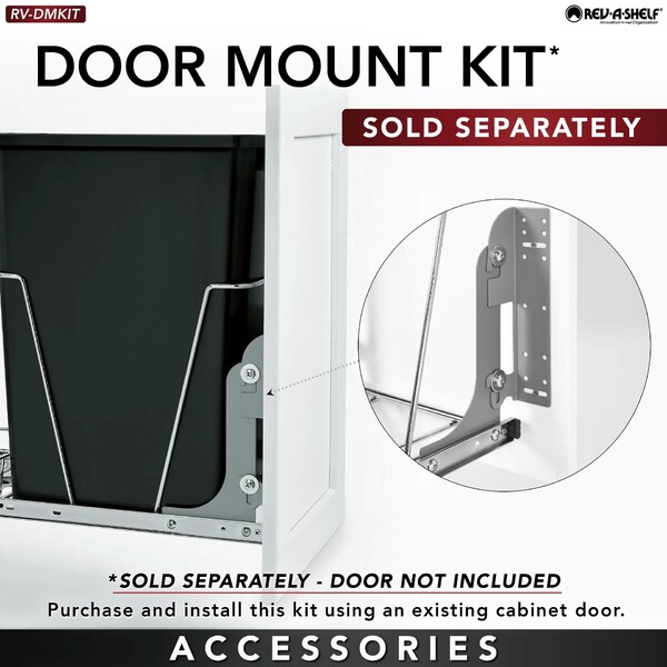 Rev-A-Shelf - 14-3/4" White Hamper Bottom Mount with Removable Wire Bin
