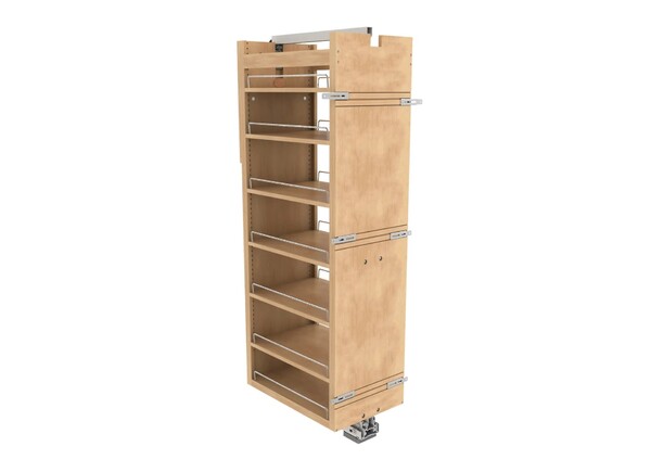 Rev-A-Shelf - 14" x 58" Maple Pullout Wood Tall/Pantry Accessories