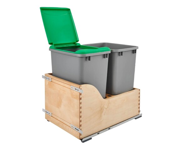 Rev-A-Shelf - 15" - Double 35qt Soft-Close w/ Blum Movento Slides Waste Containers