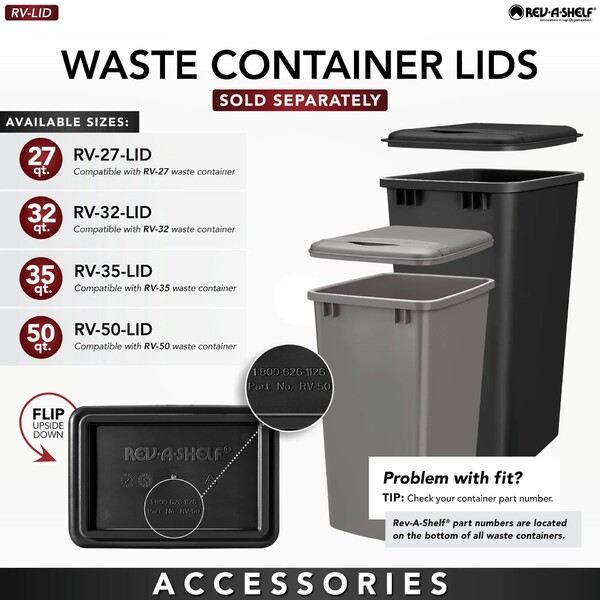 Rev-A-Shelf - 15" - Double 35qt Soft-Close w/ Blum Movento Slides Waste Containers