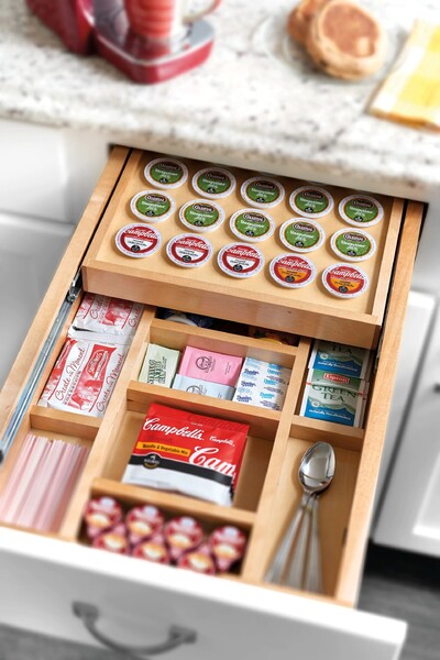 Rev-A-Shelf - 15" Opening - Complete System Two-Tier K-Cup Organizer