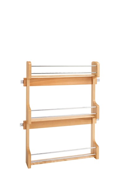 Rev-A-Shelf - 16-1/2" Maple Door Storage Spice Rack Wall Accessories