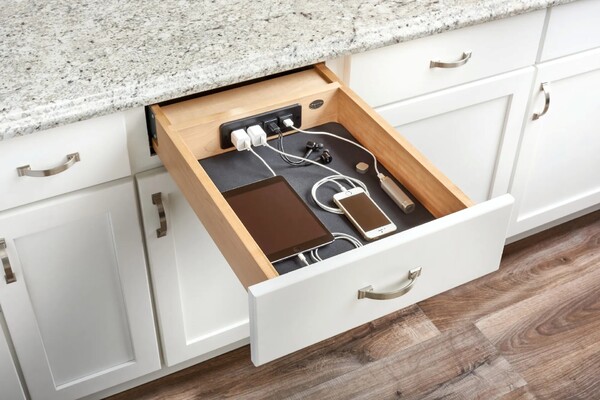 Rev-A-Shelf - 16-1/2" Opening - Complete System for Electronics Soft-Close Organizer