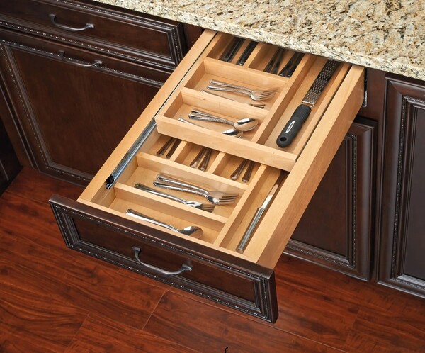 Rev-A-Shelf - 16-1/2" Opening - Complete System Two-Tier Cutlery Organizer