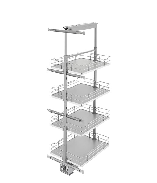 Rev-A-Shelf - 16" x 50-3/4" Gray/Chrome Pullout Solid Bottom