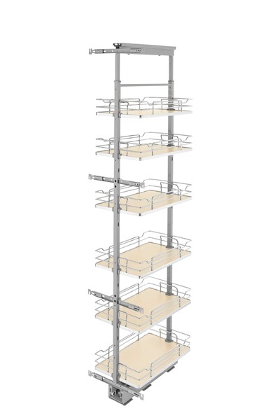Rev-A-Shelf - 16" x 73-5/8" Maple/Chrome Pullout Solid Bottom