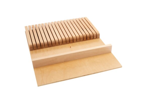 Rev-A-Shelf - 18-1/2" Maple Cut-To-Size Insert w/ Divider Wood Knife Block for Drawers