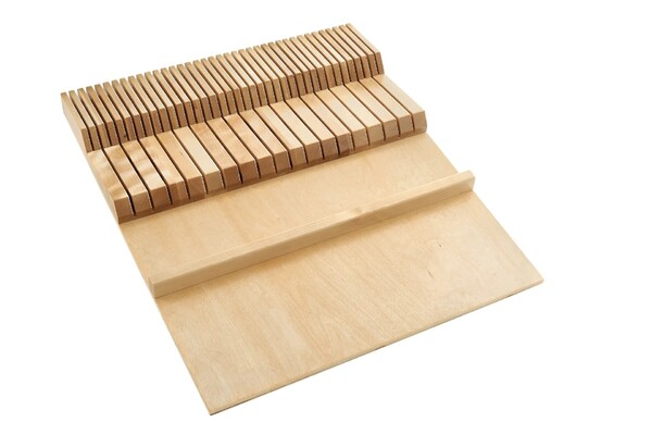 Rev-A-Shelf - 18 1/2" Maple Cut-To-Size Insert Wood Double Knife Block for Drawers