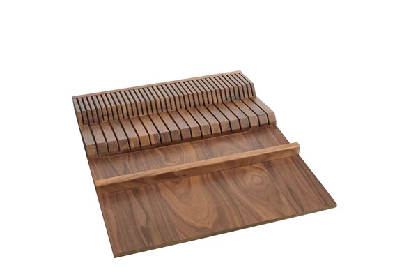 Rev-A-Shelf - 18-1/2" Walnut Cut-To-Size Insert Wood Double Knife Block for Drawers