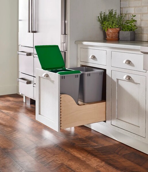 Rev-A-Shelf - 18" - Double 35qt Soft-Close w/ Blum Movento Slides Waste Containers