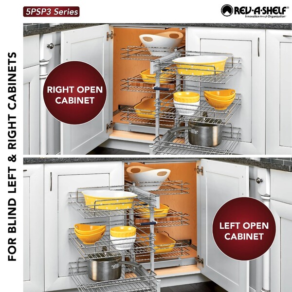 Rev-A-Shelf - 18" Three-Tier Pullout Soft-Close Wire Pull-Slide-Pull