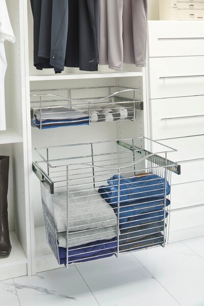Rev-A-Shelf - 18"W x 20"D x 11"H - Chrome Wire Basket Pullout for Closet
