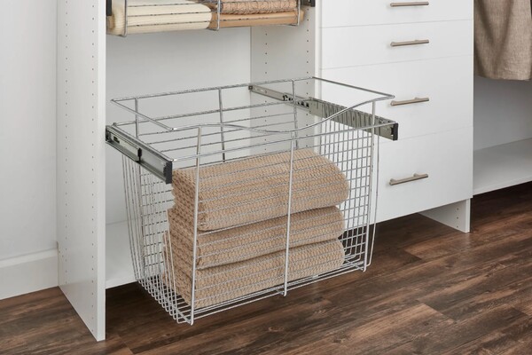 Rev-A-Shelf - 18"W x 20"D x 18"H - Chrome Wire Basket Pullout for Closet