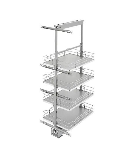 Rev-A-Shelf - 19" x 43-3/8" Gray/Chrome Pullout Solid Bottom