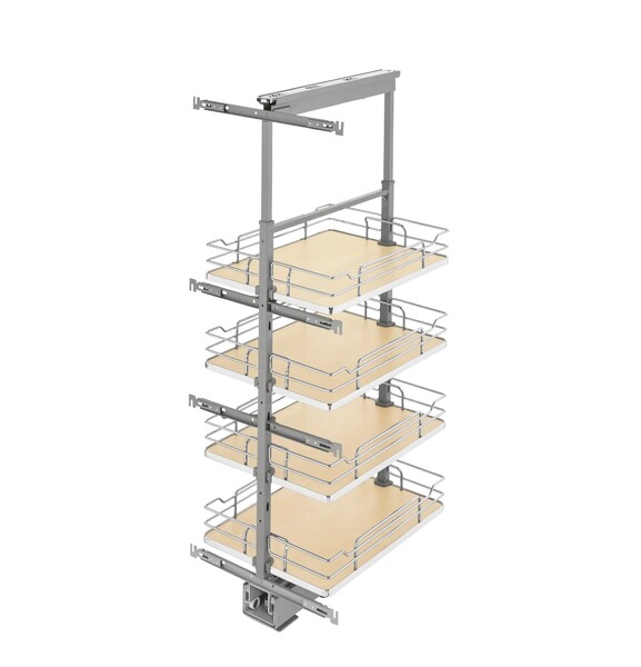 Rev-A-Shelf - 19" x 43-3/8" Maple/Chrome Pullout Solid Bottom