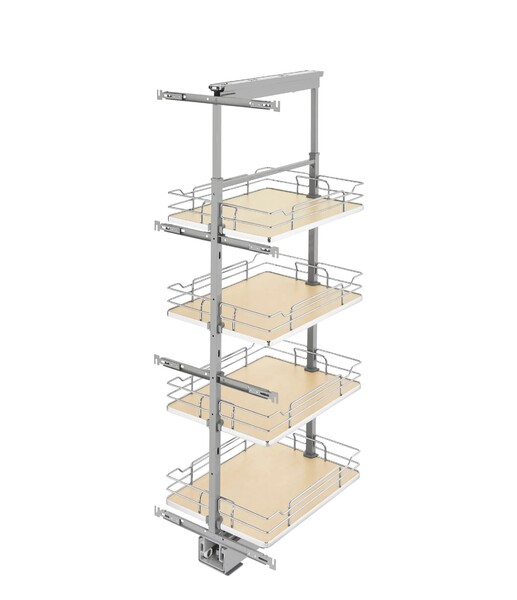 Rev-A-Shelf - 19" x 50-3/4" Maple/Chrome Pullout Solid Bottom