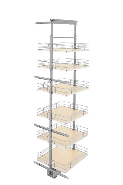 Rev-A-Shelf - 19" x 73-5/8" Maple/Chrome Pullout Solid Bottom