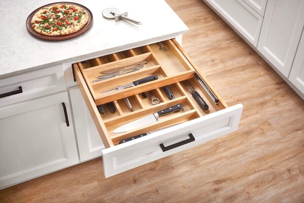 Rev-A-Shelf - 22-1/2" Opening - Complete System Two-Tier Cutlery Organizer