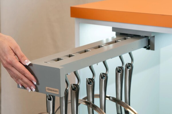Rev-A-Shelf - 22-3/4" Depth Gray Base Cabinet Pullout Glideware w/Blumotion Soft-Close