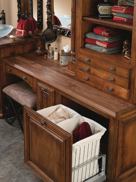Rev-A-Shelf - 24" Hamper Bottom Mount Rev-A-Motion? with Wire Bins Closet