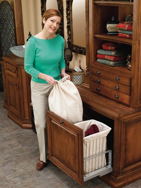 Rev-A-Shelf - 24" Hamper Bottom Mount Rev-A-Motion? with Wire Bins Closet