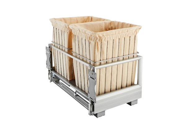 Rev-A-Shelf - 24" Hamper Bottom Mount Rev-A-Motion? with Wire Bins Closet