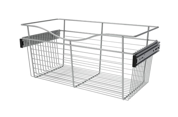 Rev-A-Shelf - 24"W x 12"D x 11"H - Chrome Wire Basket Pullout for Closet