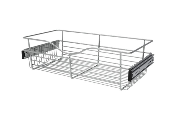 Rev-A-Shelf - 24"W x 12"D x 7"H - Chrome Wire Basket Pullout for Closet