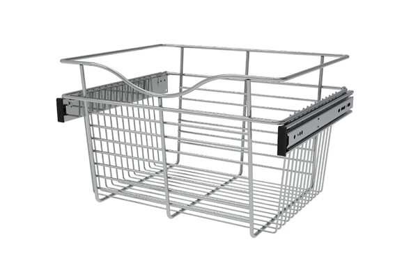 Rev-A-Shelf - 24"W x 14"D x 11"H - Chrome Wire Basket Pullout for Closet