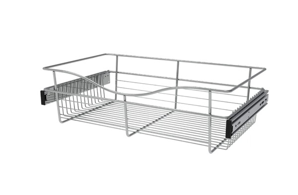 Rev-A-Shelf - 24"W x 14"D x 7"H - Chrome Wire Basket Pullout for Closet