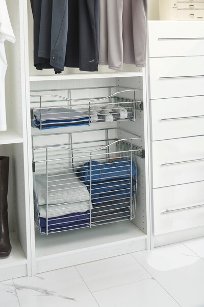 Rev-A-Shelf - 24"W x 16"D x 11"H - Chrome Wire Basket Pullout for Closet