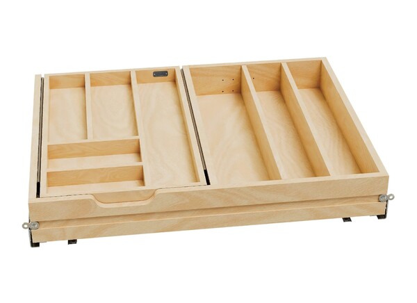 Rev-A-Shelf - 28-1/2" Opening - Complete System Two-Tier Cutlery Organizer