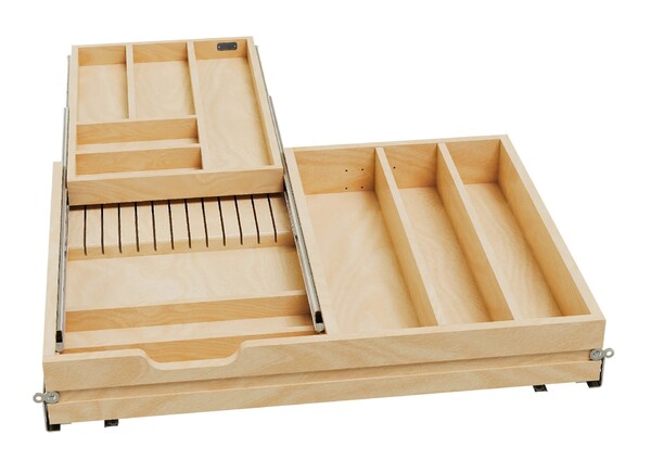 Rev-A-Shelf - 28-1/2" Opening - Complete System Two-Tier Cutlery Organizer