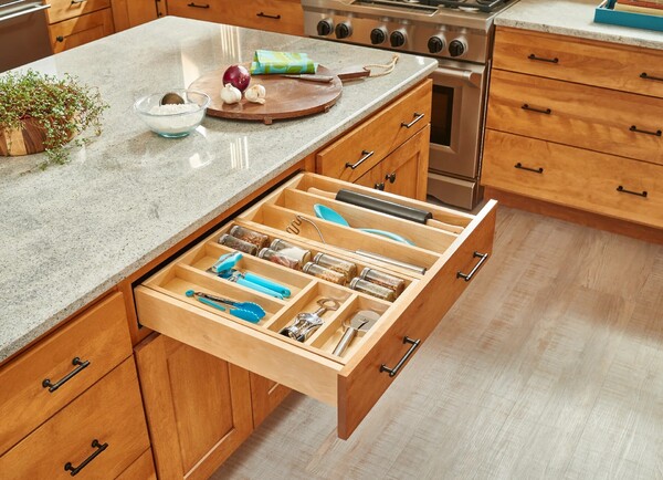 Rev-A-Shelf - 28-1/2" Opening - Complete System Two-Tier Cutlery Organizer
