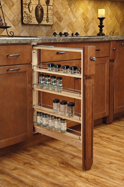 Rev-A-Shelf - 3" Filler Pullout Organizer with Ball Bearing Soft-Close