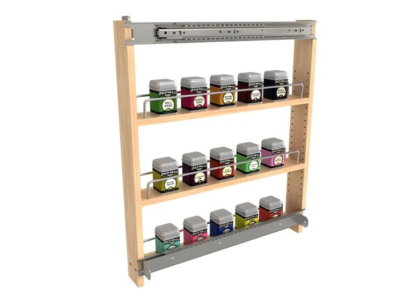 Rev-A-Shelf - 3" Spice Holder Sidekick 448 Accessory with Full-Extension Ball-Bearing Slides