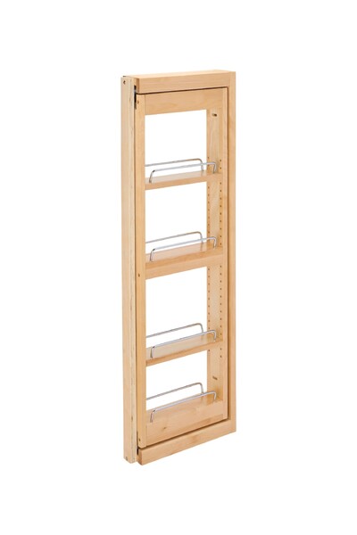 Rev-A-Shelf - 3" x 36" Soft-Close Filler Pullout Organizer with Wood Adjustable Shelves Wall Accessories