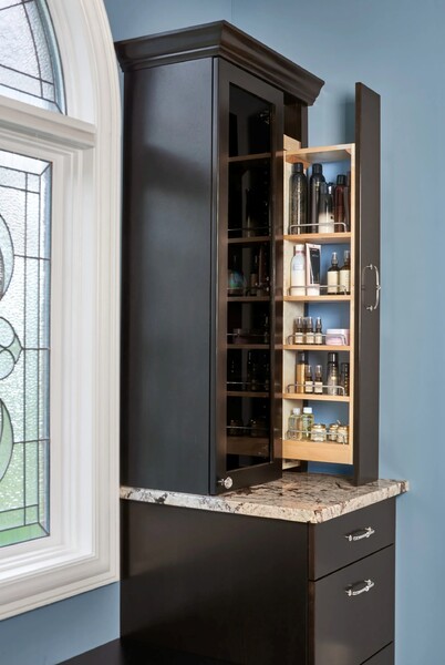 Rev-A-Shelf - 3" x 42" Soft-Close Filler Pullout Organizer with Wood Adjustable Shelves Wall Accessories
