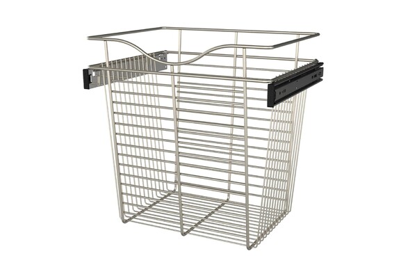 Rev-A-Shelf - 30"W x 14"D x 18"H - Satin Nickel Wire Basket Pullout for Closet