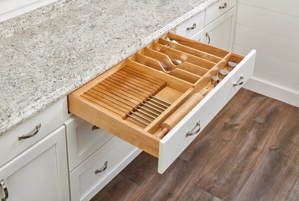 Rev-A-Shelf - 33-1/8" Maple Cut-To-Size Insert Wood Cutlery/Knife Tray Insert