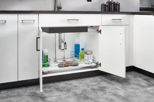 Rev-A-Shelf - 33" Maple Undersink Pullout U-Shape Basket w/ Soft-Close