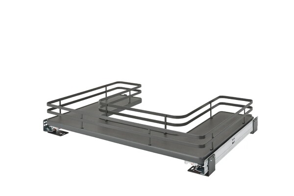 Rev-A-Shelf - 33" Orion Gray Undersink Pullout U-Shape Basket w/ Soft-Close