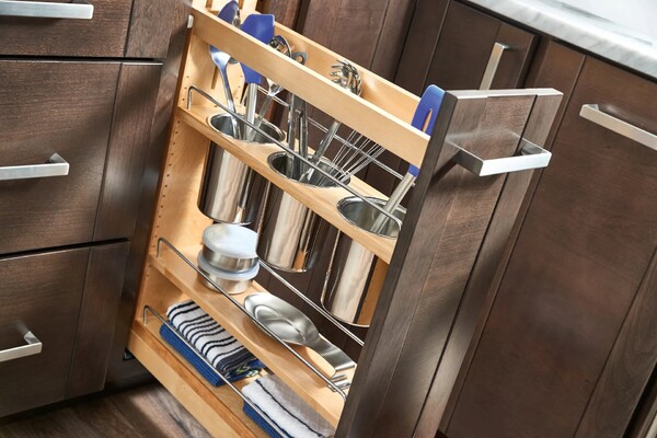 Rev-A-Shelf - 5" Base Cabinet Pullout Utensil Base Organizer Blumotion Soft-Close
