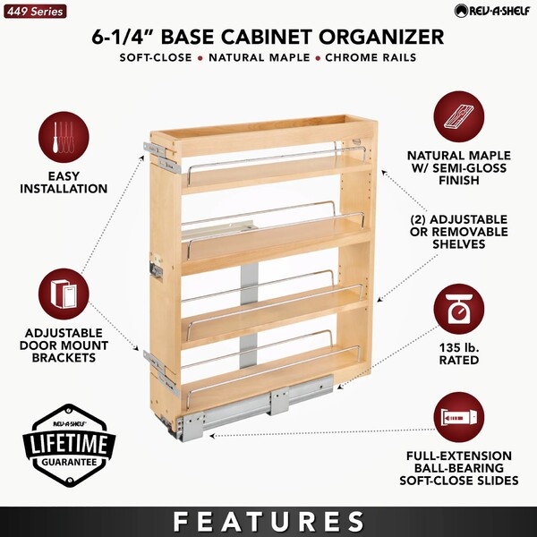Rev-A-Shelf - 5" Bottom Mount Base Cabinet w/ Blumotion Soft-Close