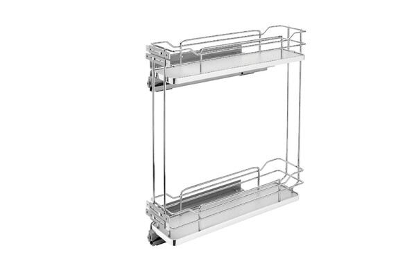 Rev-A-Shelf - 5" Gray Base Cabinet Pullout 2 Tier Organizer w/ Soft-Close